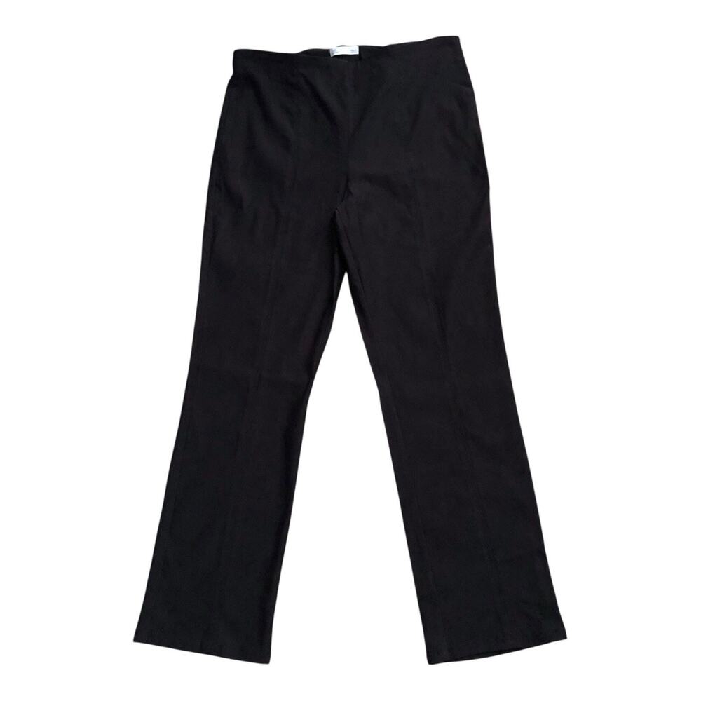 Croft & Barrow Pants Womens 14 Black Ponte Pull On Pin Tuck Straight Leg Stretch